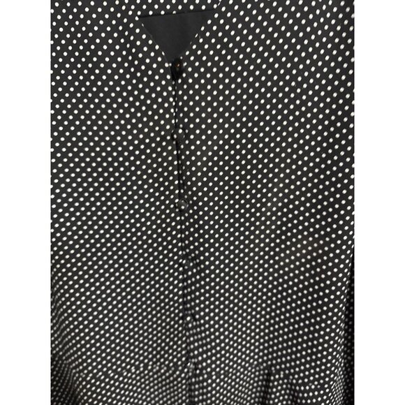 Chicos Black & White Polka Dot Blouse Size 12/14 - Picture 3 of 4